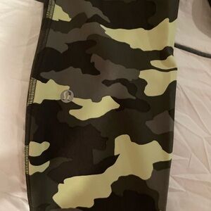 Green camo Lululemon yoga pants